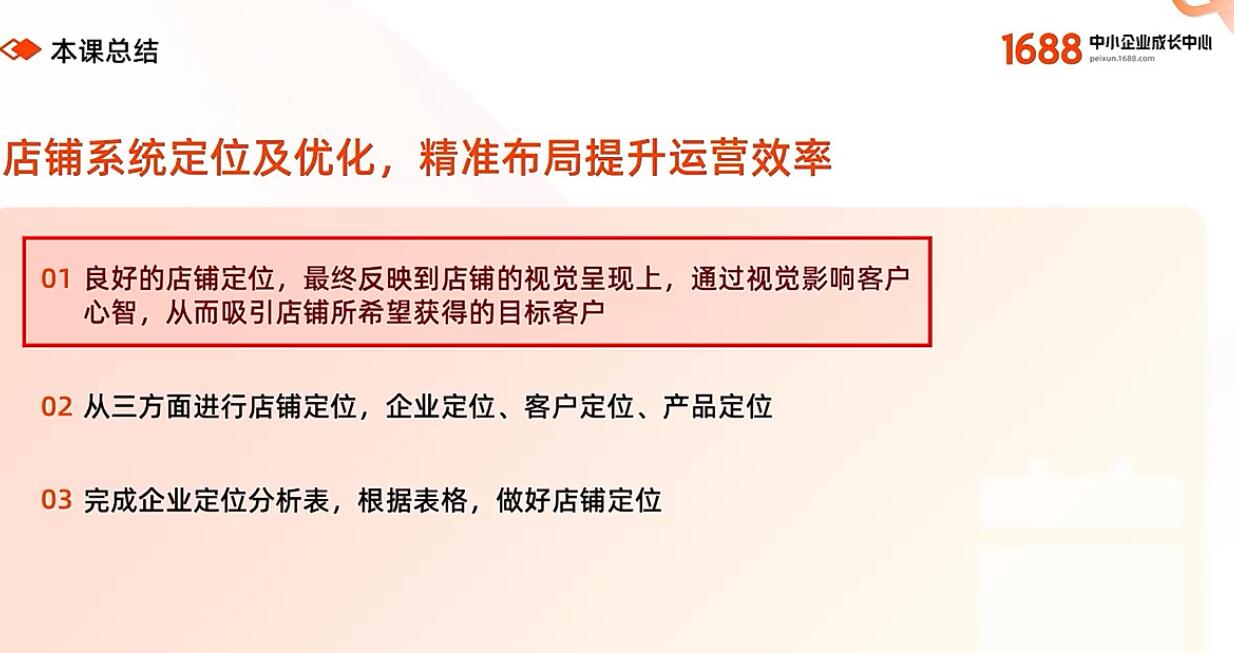 1688学习课程:店铺定位 - 鹿泽笔记