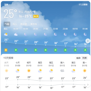 2024年1月9日深圳天气 - 鹿泽笔记