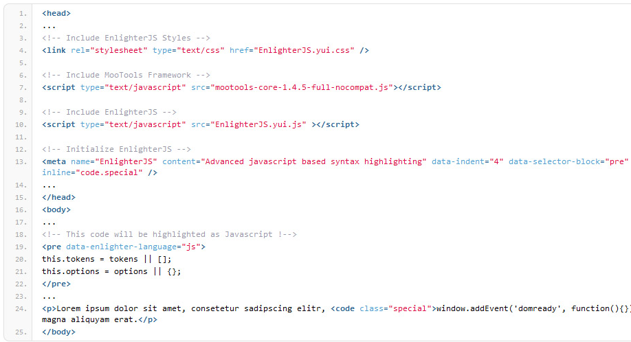 Enlighter – Customizable Syntax Highlighter